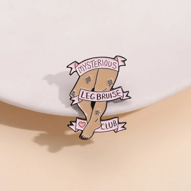 Mysterious Leg Bruise Enamel Pin Feminist Metal Brooch Gift for Women & Friends