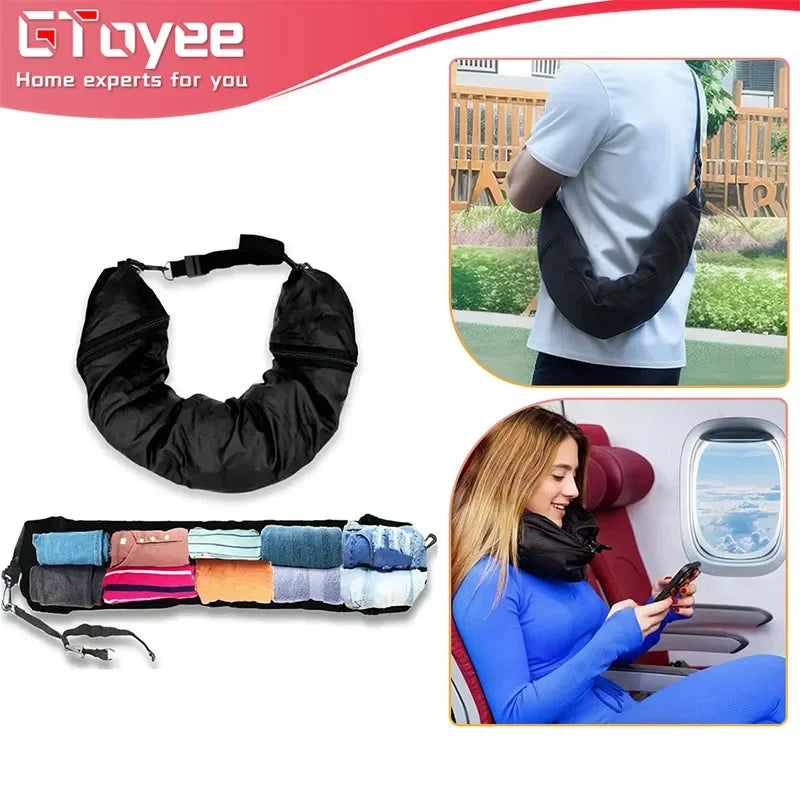 Travel Neck Pillow with Storage Bag - Portable, Lightweight Comfort