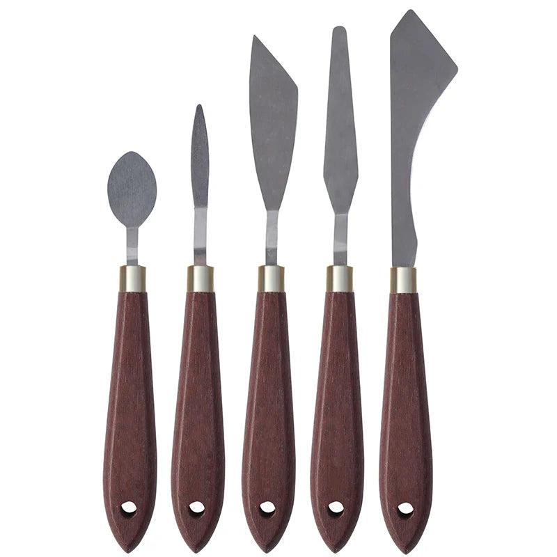 Palette Knife Painting Set Stainless Steel Spatula Metal Art Knife with Wood Handle