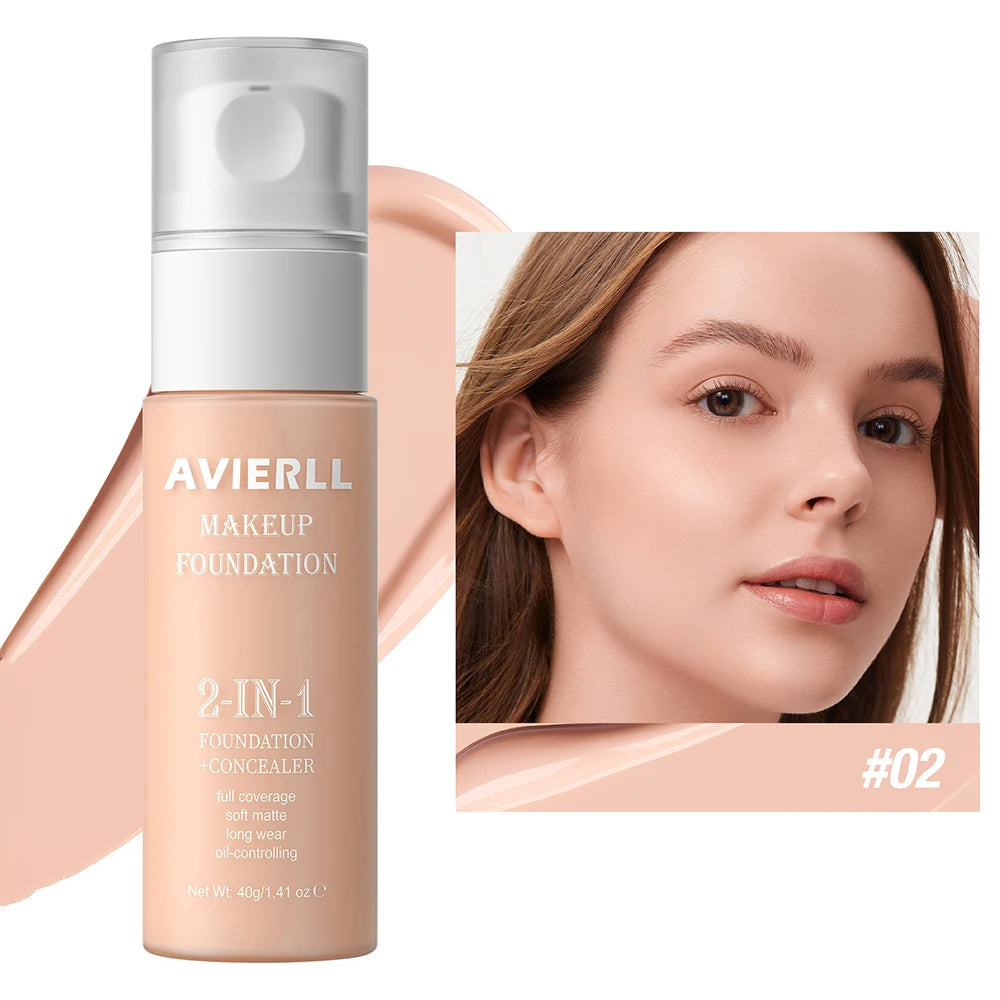 Waterproof Moisturizing Foundation & Concealer for Women - Long-Lasting Face Makeup Base