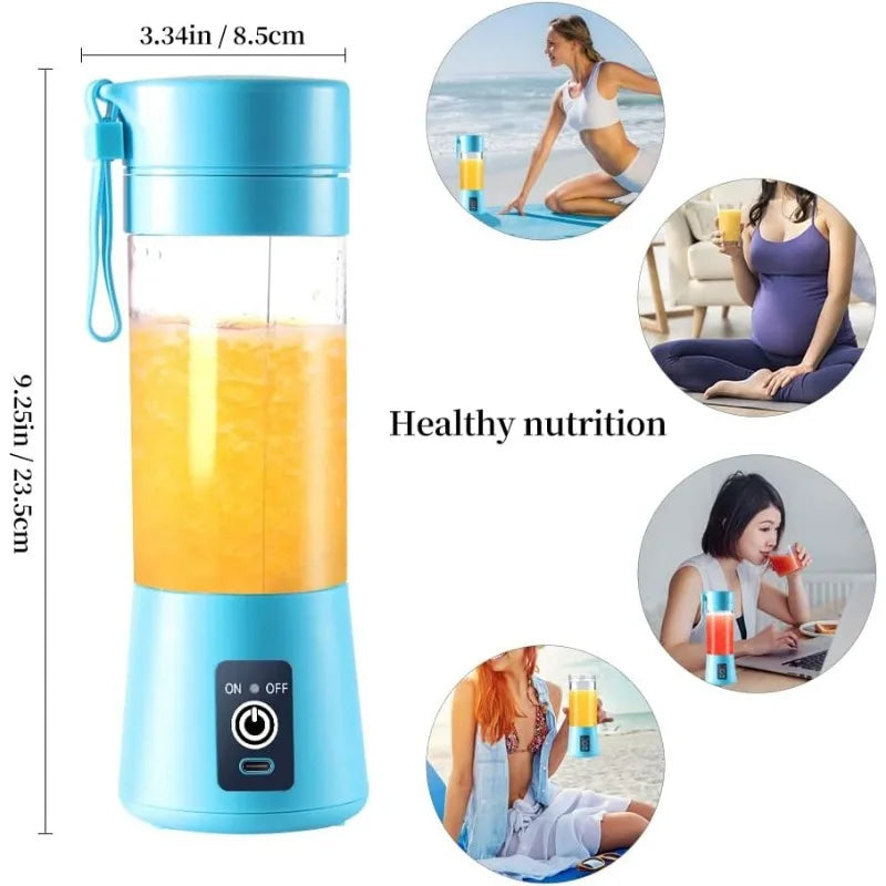 Portable 380ml USB Blender for Shakes & Smoothies - Rechargeable & Compact