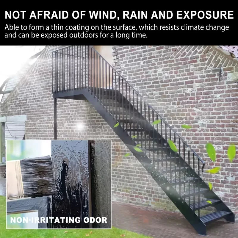 Quick-Drying Protective Coating Pen for Metal Railing Rust Prevention - Black Matte Finish