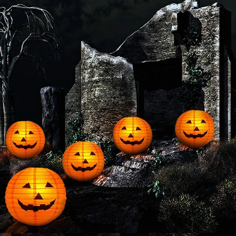 Halloween Hanging Paper Lanterns Set - Indoor Outdoor Garden Decorations