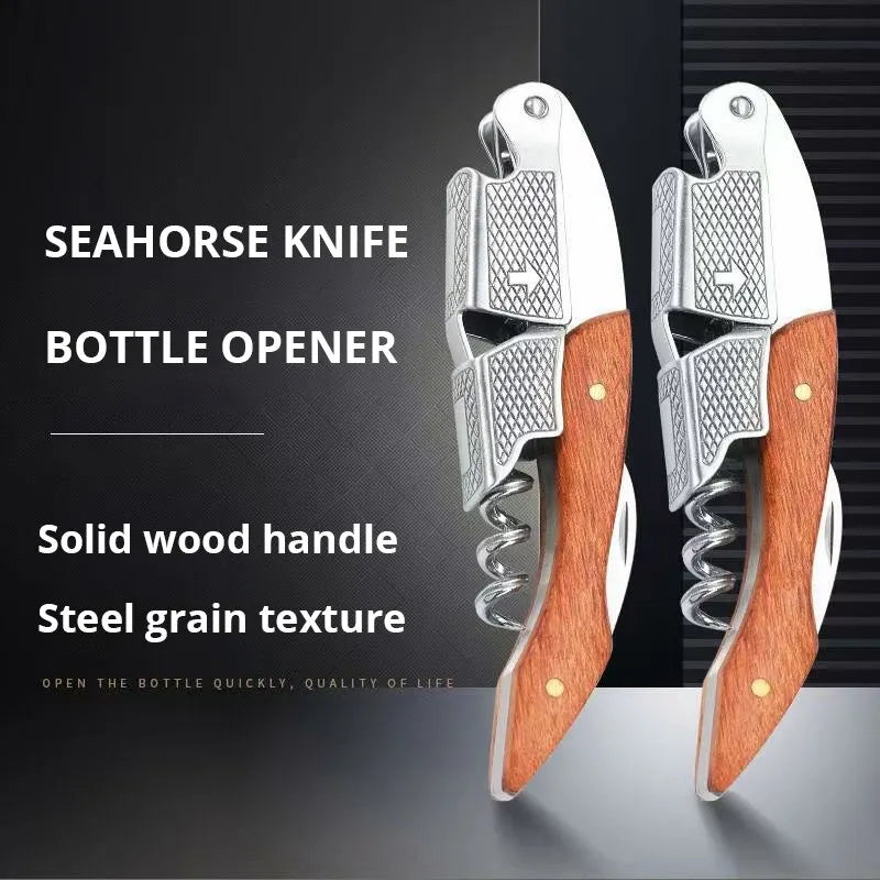 Stainless Steel Wine Corkscrew & Bottle Opener Set - Portable Multifunctional Bar Tool