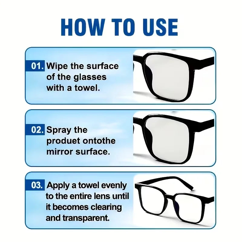Eyewear Lens Cleaning Spray 55ML - Anti-Fog & Dust Remover for Glasses & Goggles