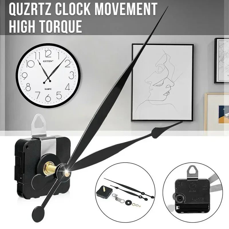 High Torque Quartz Clock Movement Mechanism with Long Hands for DIY Wall Clocks