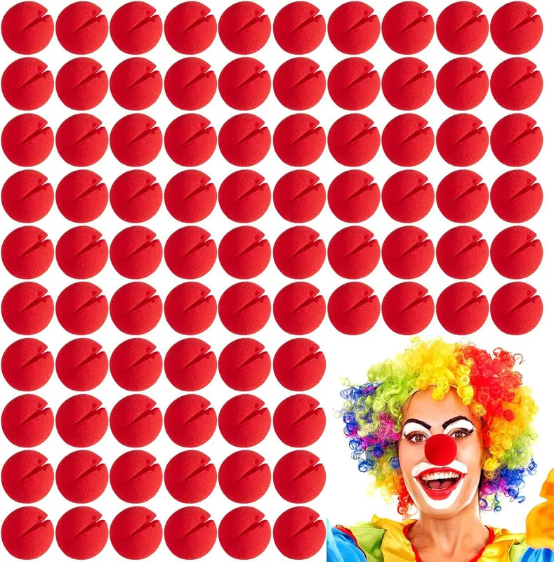 100pcs Red Clown Nose Foam Balls for Costumes Circus Party Halloween Props