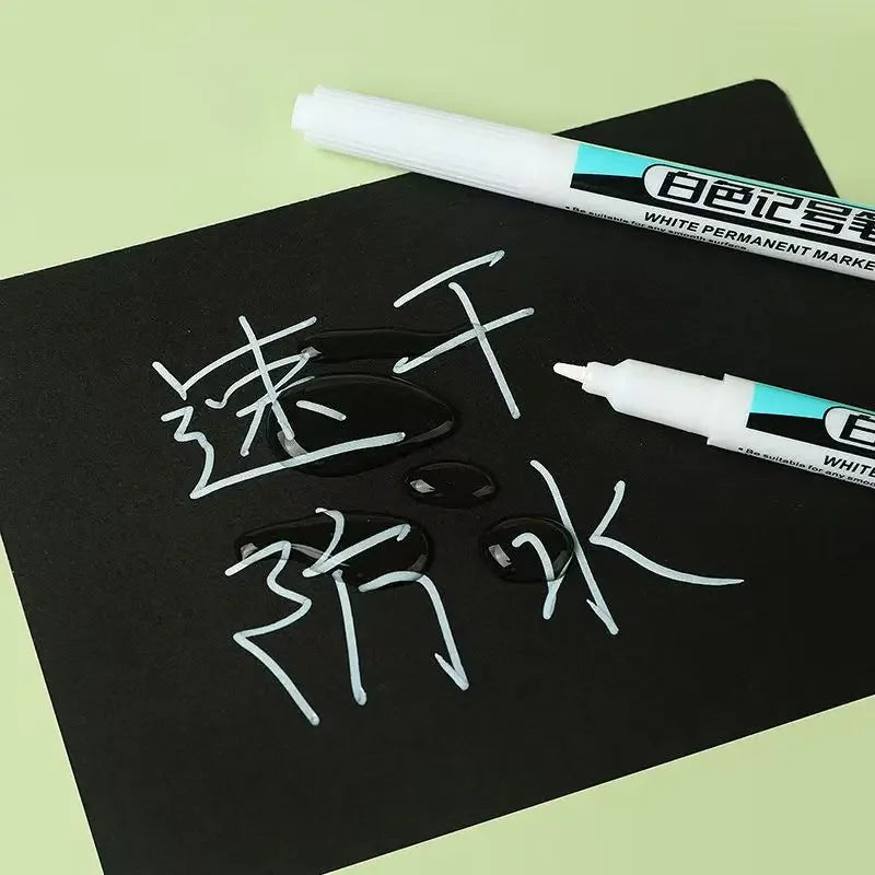 Waterproof Permanent Paint Markers - Oily Liquid Ink for Wood, Glass, Metal, Leather, Plastic