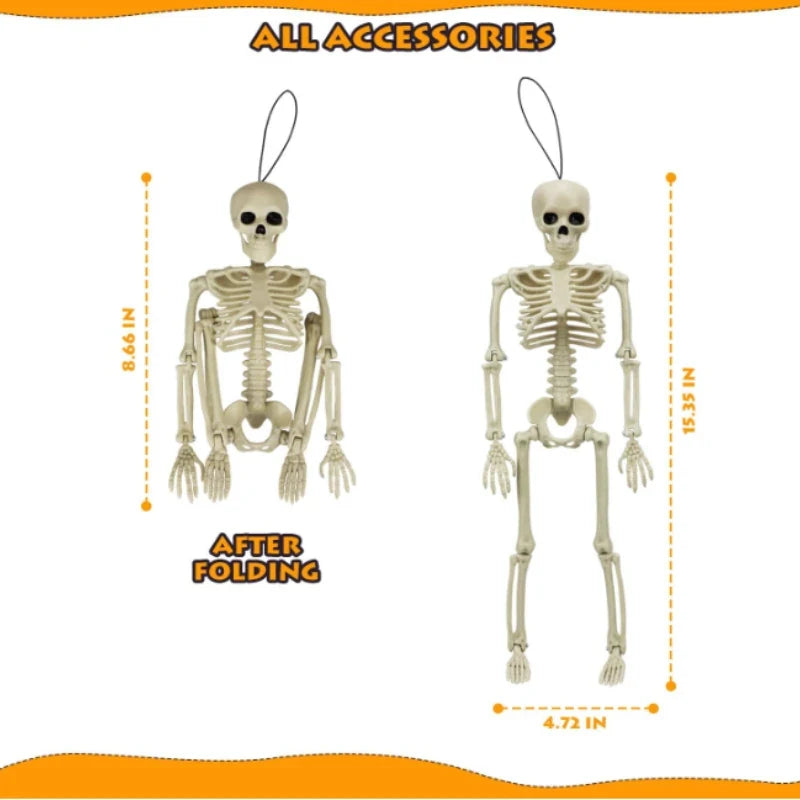 Halloween Skeleton Skeleton Set - Posable Human Bones Decor for Haunted House & Party