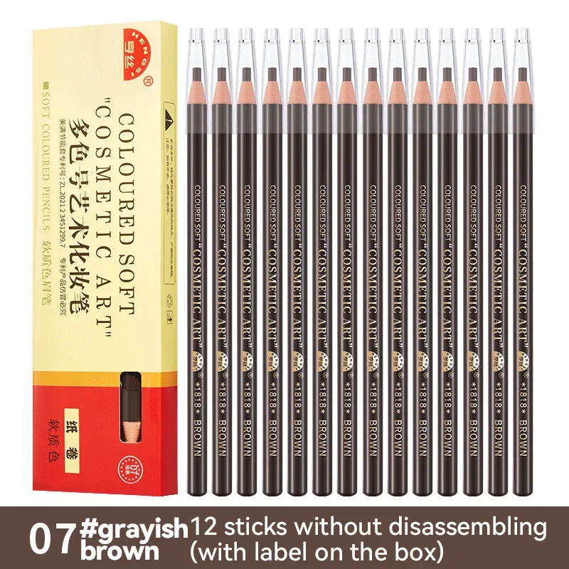 Waterproof Eyebrow Pencil Set - Long Lasting, 12pcs, Ideal for Beginners
