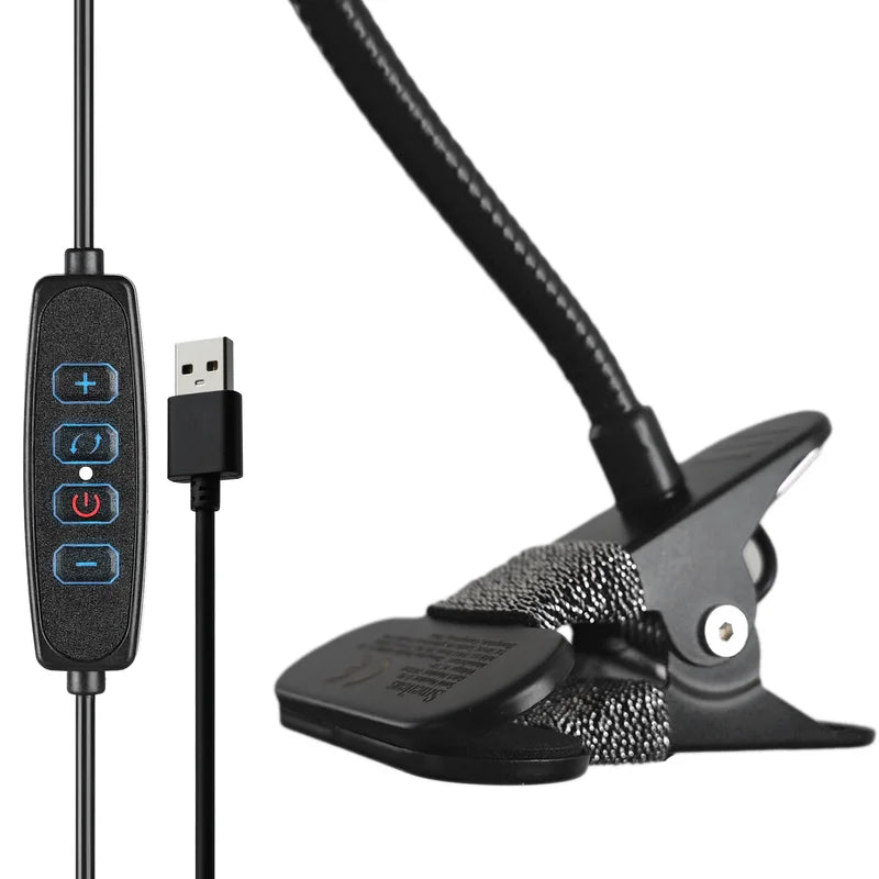 Magnifying Glass with Light - 5X LED Clip-On Lamp for Reading Crafts DIY