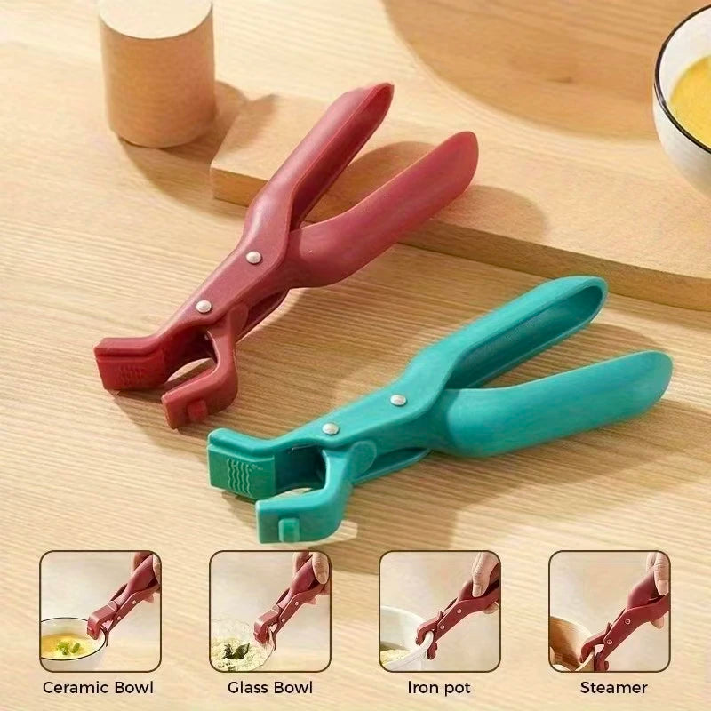 Anti-Scald Kitchen Clip Set - Non-Slip Dish Plate & Pan Holders, Multiple Colors