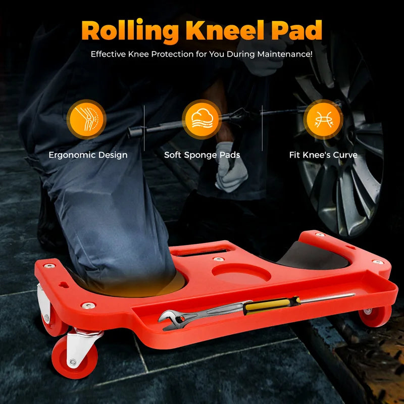 Rolling Knee Pad with 5 Wheels, Knee Protection for Construction & Gardening