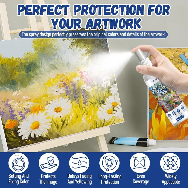 Art Fixative Spray Long-Lasting Protective Coating for Pastels & Paintings