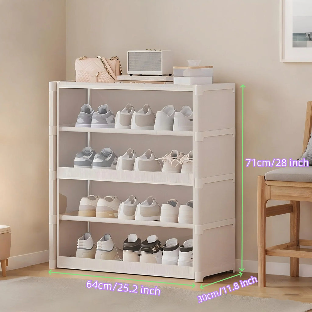 Large Capacity Dustproof Shoe Organizer Cabinet with Magnetic Clear Door