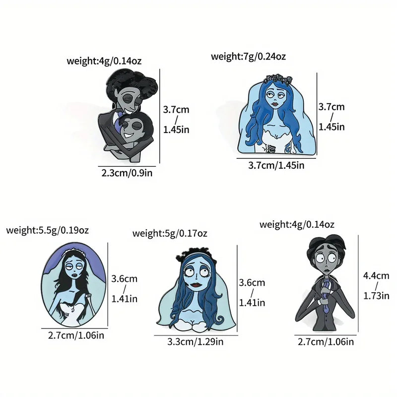 Personalized Cartoon Character Brooch Set - Enamel Pins for Jewelry & Accessories