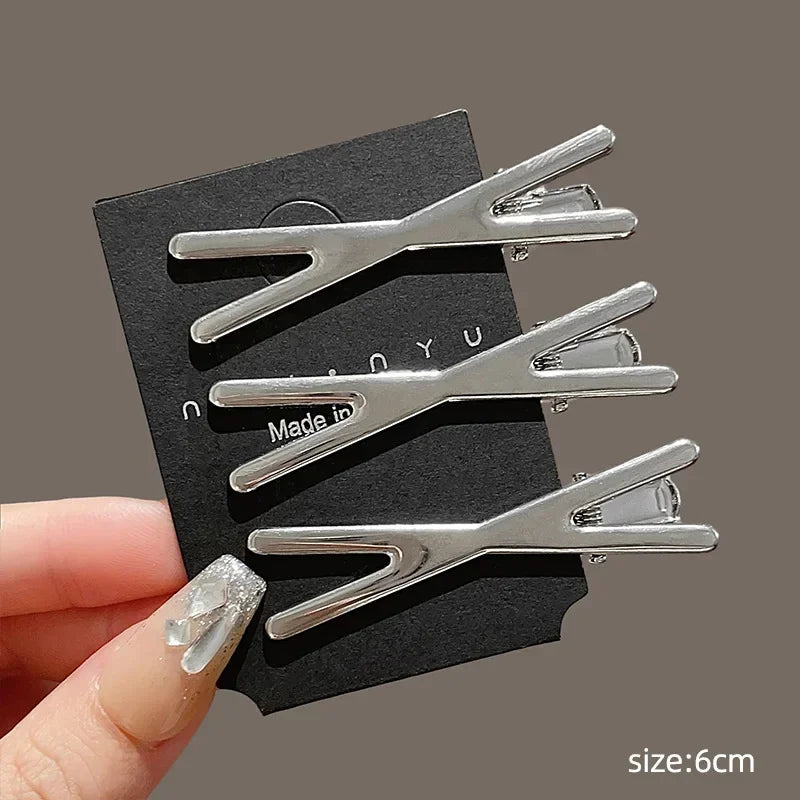 3Pcs Geometric Metal Hairpins Set Non Slip Hair Clips for Women