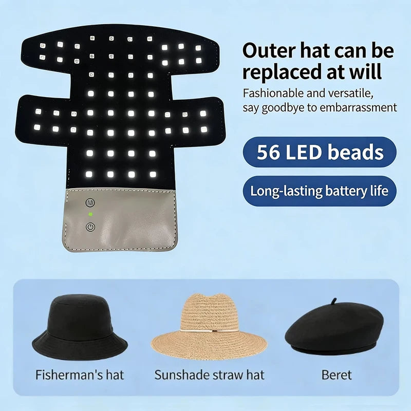 LED Hair Growth Helmet Cap with 56 LED Beads Infrared Light Therapy for Hair Loss Prevention