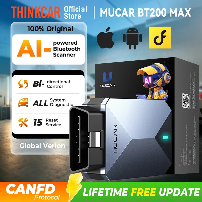 Automotive Diagnostic Scanner with Lifetime Free Updates, Bi-Directional Control & AI System