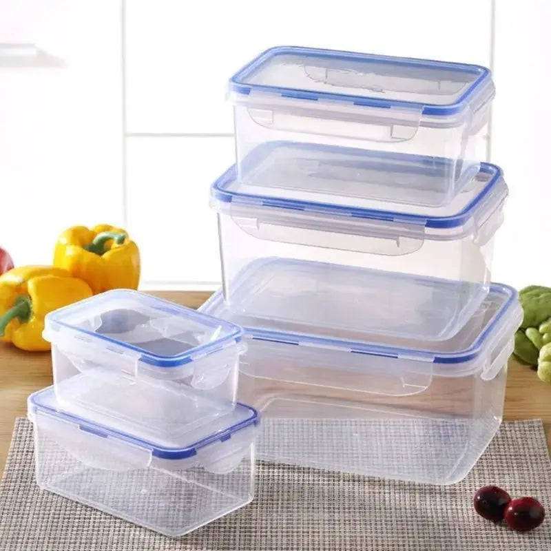 Sealed Rectangular Refrigerator Storage Box with Lid - Stackable Food Containers