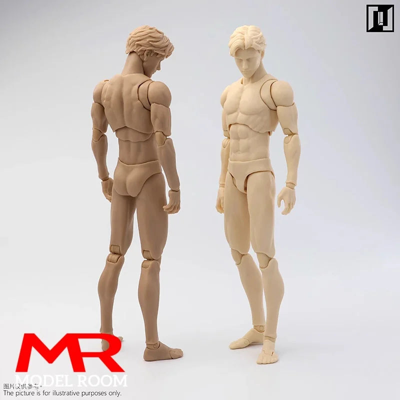 1/12 Scale Action Figure Model Kit - Male Lean Thin Joint Body, Super Flexible, 16.2cm, White & Black Variants
