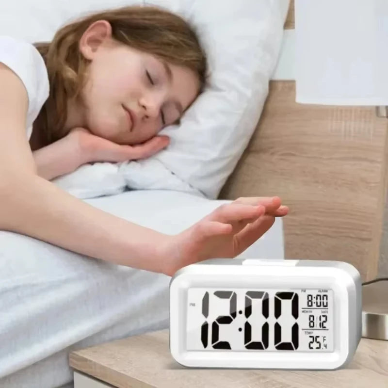 LED Digital Alarm Clock with Calendar Temperature Snooze Desktop Timer