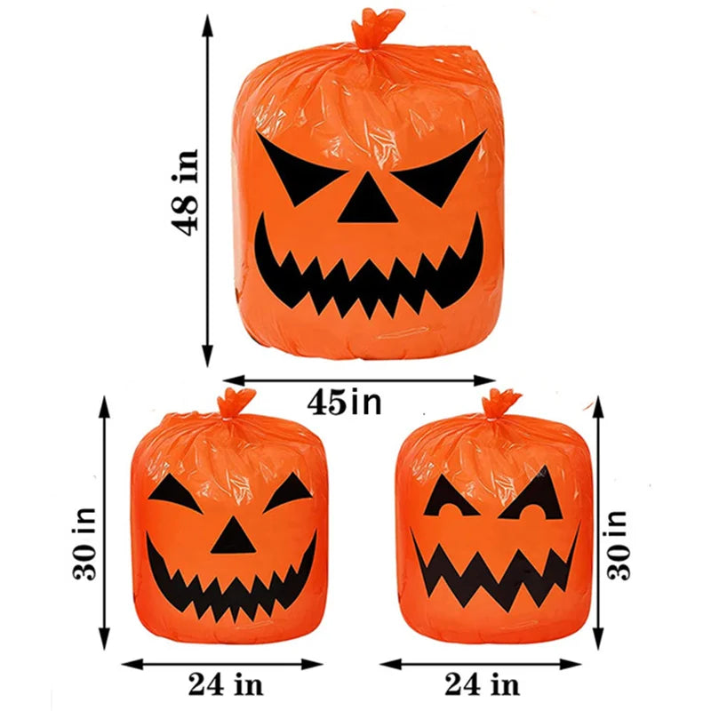Halloween Pumpkin Plastic Leaf Bags - Yard Yard Decorations for Autumn Cleanup