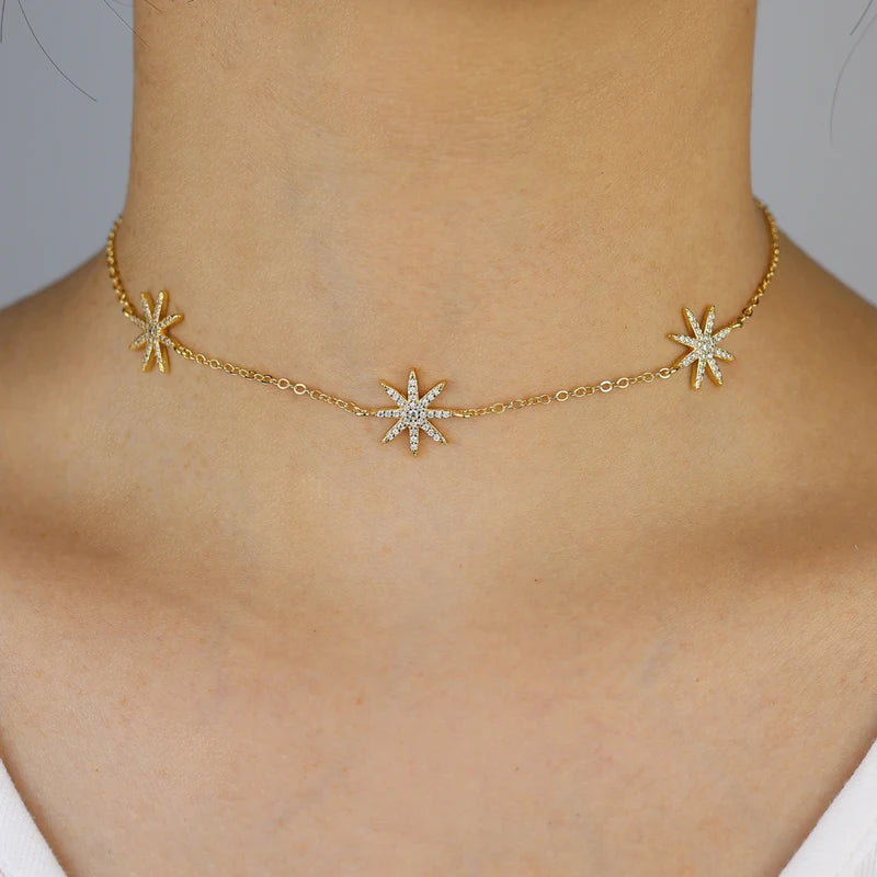 Star Northstar Charm Necklace with Cubic Zirconia Women’s Jewelry