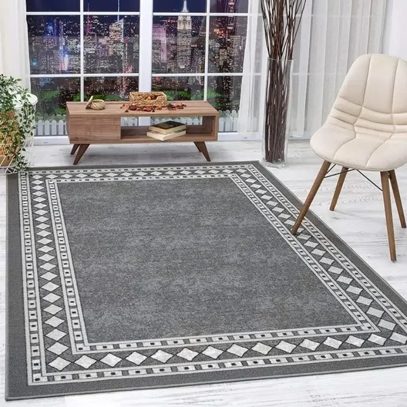 Modern Living Room Carpet Mat - Washable Non-Linting Home Decor Floor Rug