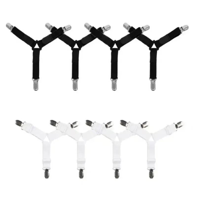 4Pcs Triangular Adjustable Bed Sheet and Quilt Holder Clips - Metal Fasteners for Upholstery and Tent
