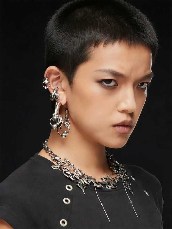 Copper Hoop Earrings for Men & Women - Avant-Garde Cluster & Mixed-Metal Body Jewelry