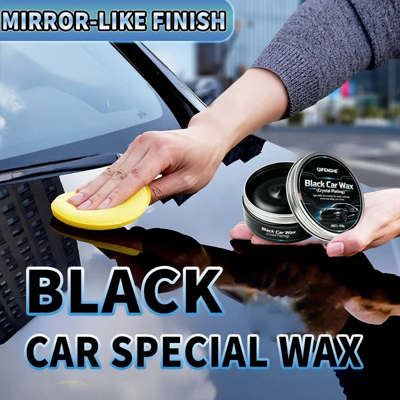 Black Car Wax with Crystal Plating for Deep Shine & Scratch Repair - Multiple Colors