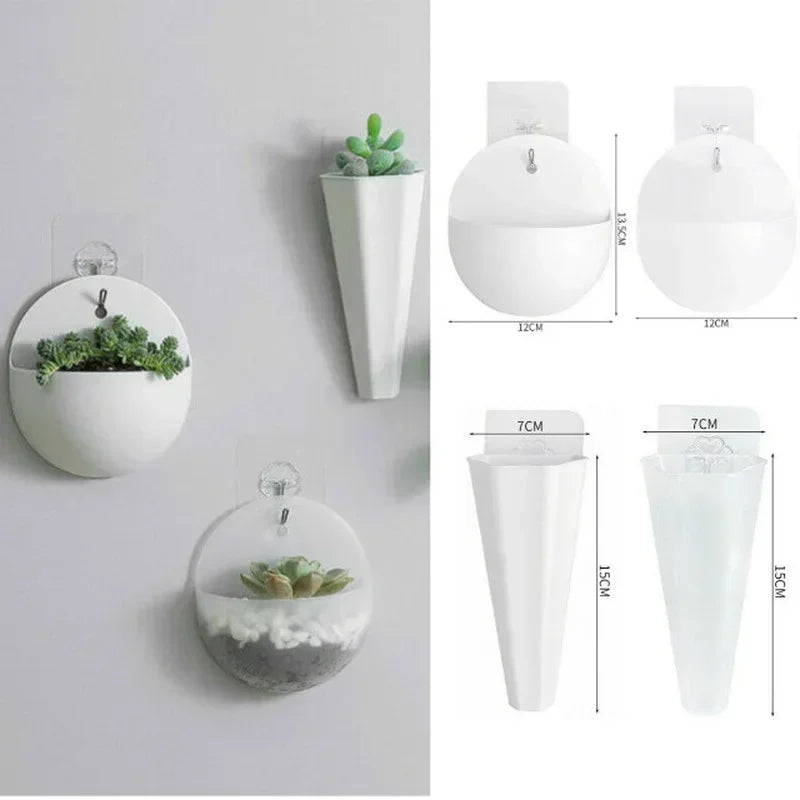 Wall Mounted Flower Planting Garden Pot - Indoor Home Decor Plastic Hanging Planter