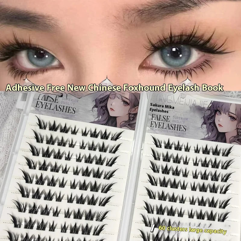 Large Capacity Self-Adhesive False Eyelashes Fluffy Natural Volume Reusable Easy Removal