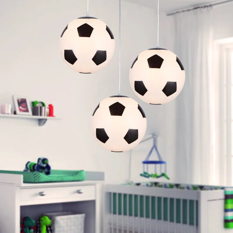 Creative Modern Football Glass Light Fixture for Children's Bedroom & Kids Room Decor