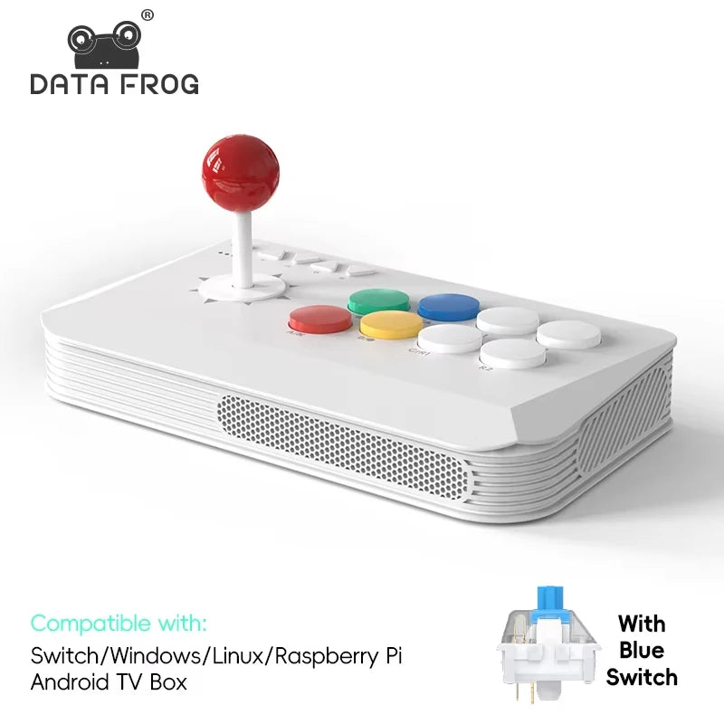Wireless Arcade Fight Stick for Switch & Windows - Dual Connection & Tactile Blue Switches