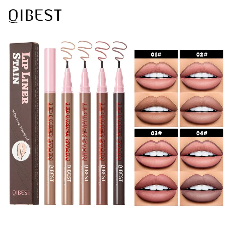 Matte Waterproof Lip Liner Pencil - Natural Lip Contour & Lipstick Effect
