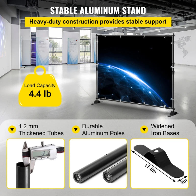 Adjustable Backdrop Stand 2.4x2.4M for Photography Events and Parties