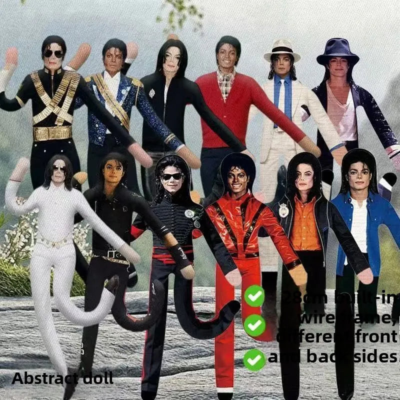 Multicolor Michael Jackson Cosplay Plush Doll - Abstract Joint Mobility Toy Gift