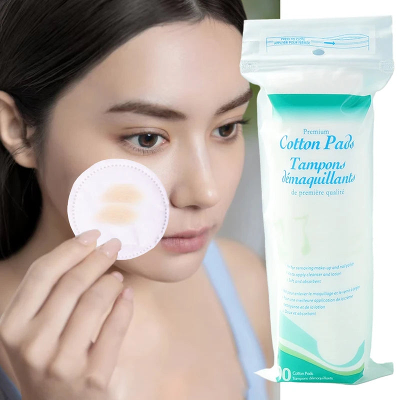 Round Makeup Remover Cotton Pads - 100 Pieces