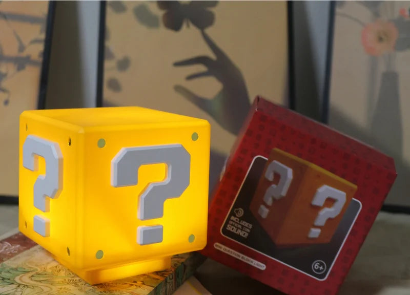 LED Question Mark Brick Night Light with Music USB Desk Lamp for Birthday and Christmas Gifts