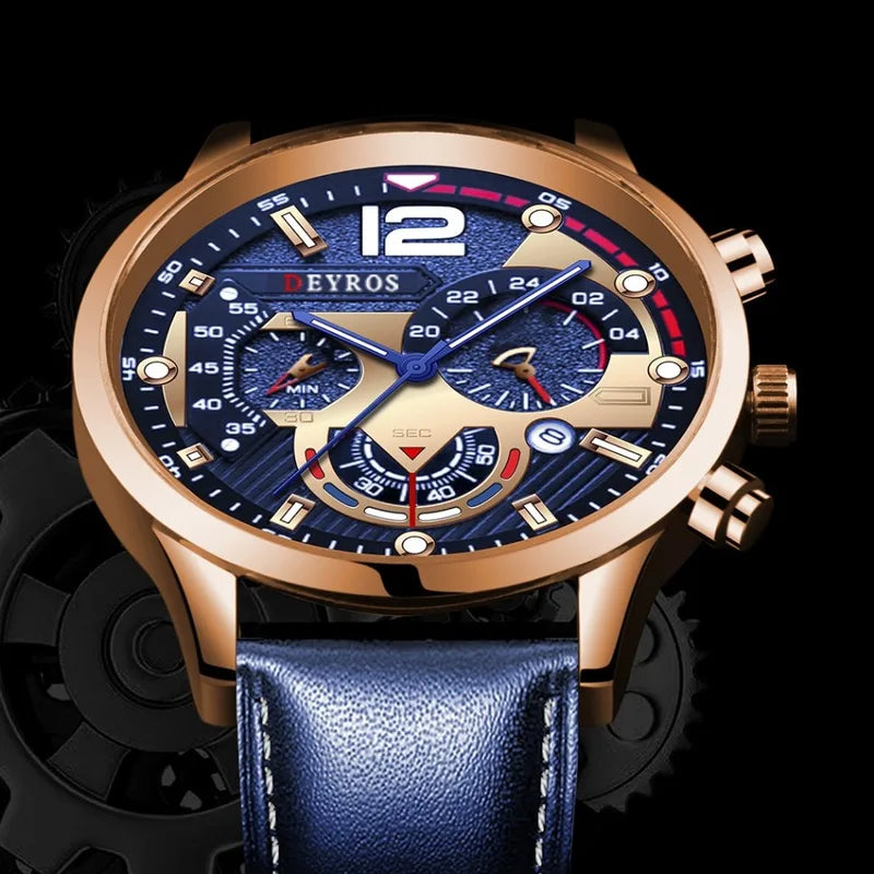 Men's Quartz Wrist Watch with Calendar - Elegant Fashion Timepiece for Daily & Work Wear