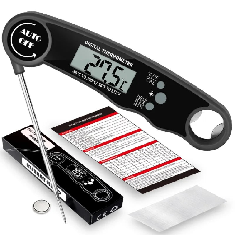 Digital Meat Thermometer for Cooking & BBQ - Instant Read, Waterproof, LCD Display