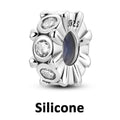 925 Sterling Silver Silicone Spacer Stopper Clip Charms for Jewelry DIY Women