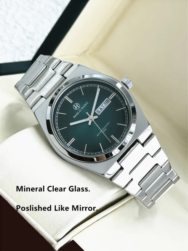 Luxury Quartz Men’s Waterproof Luminous Wristwatch with Stainless Steel Band