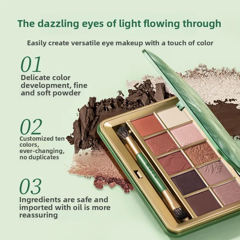 Pigmented Waterproof Eyeshadow Palette with Glitter & Natural Shimmer