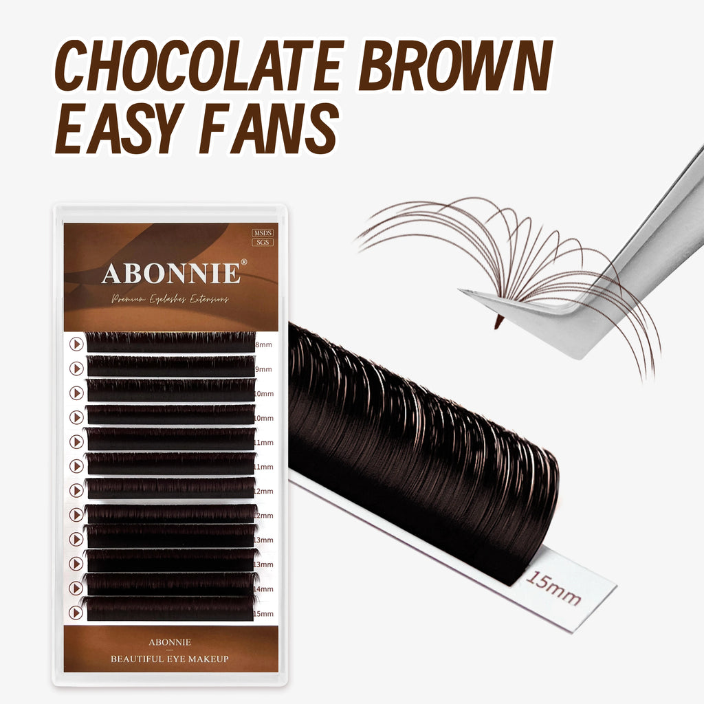 Eyelash Extensions False Lashes Volume Fans C Curl D Curl Brown Mega Blooming Fans