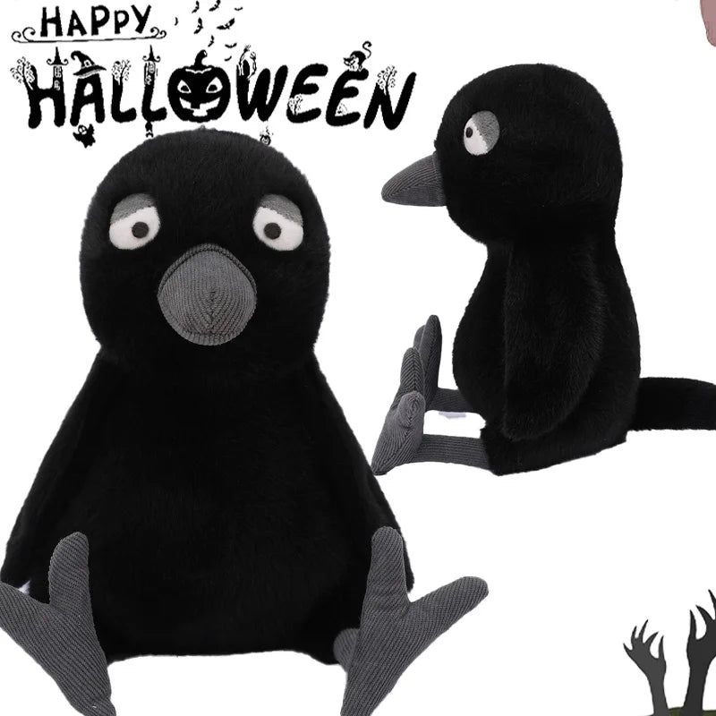 Halloween Black Crow Plush Doll Toy - Stuffed Bird for Kids & Gifts