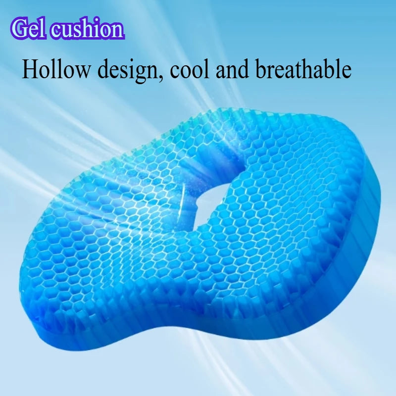 Gel U-Shaped Seat Cushion for Long Sitting, Ergonomic Soft Gel Pad for Office & Home