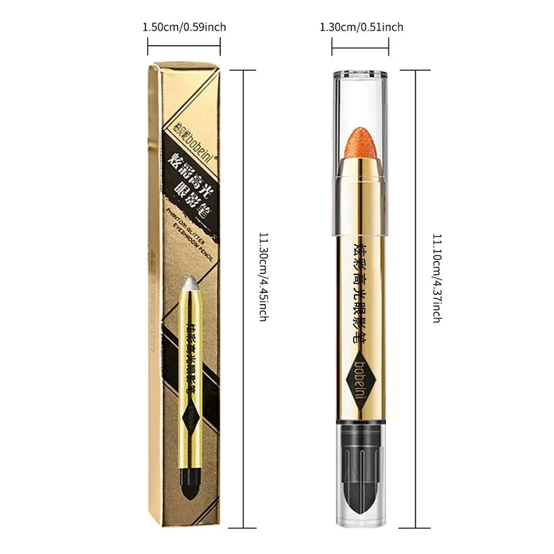Double-Ended Eyeshadow Stick - Waterproof, Long-Lasting Matte & Glitter Shades